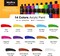 14-Color Large Acrylic Paint Set – 16.9 oz (500 ml) Non-Toxic, Multi-Surface Painting for Canvas, Wood, Rock, Ceramic, Leather, Fabric, Includes Color Wheel, for Kids & Adults